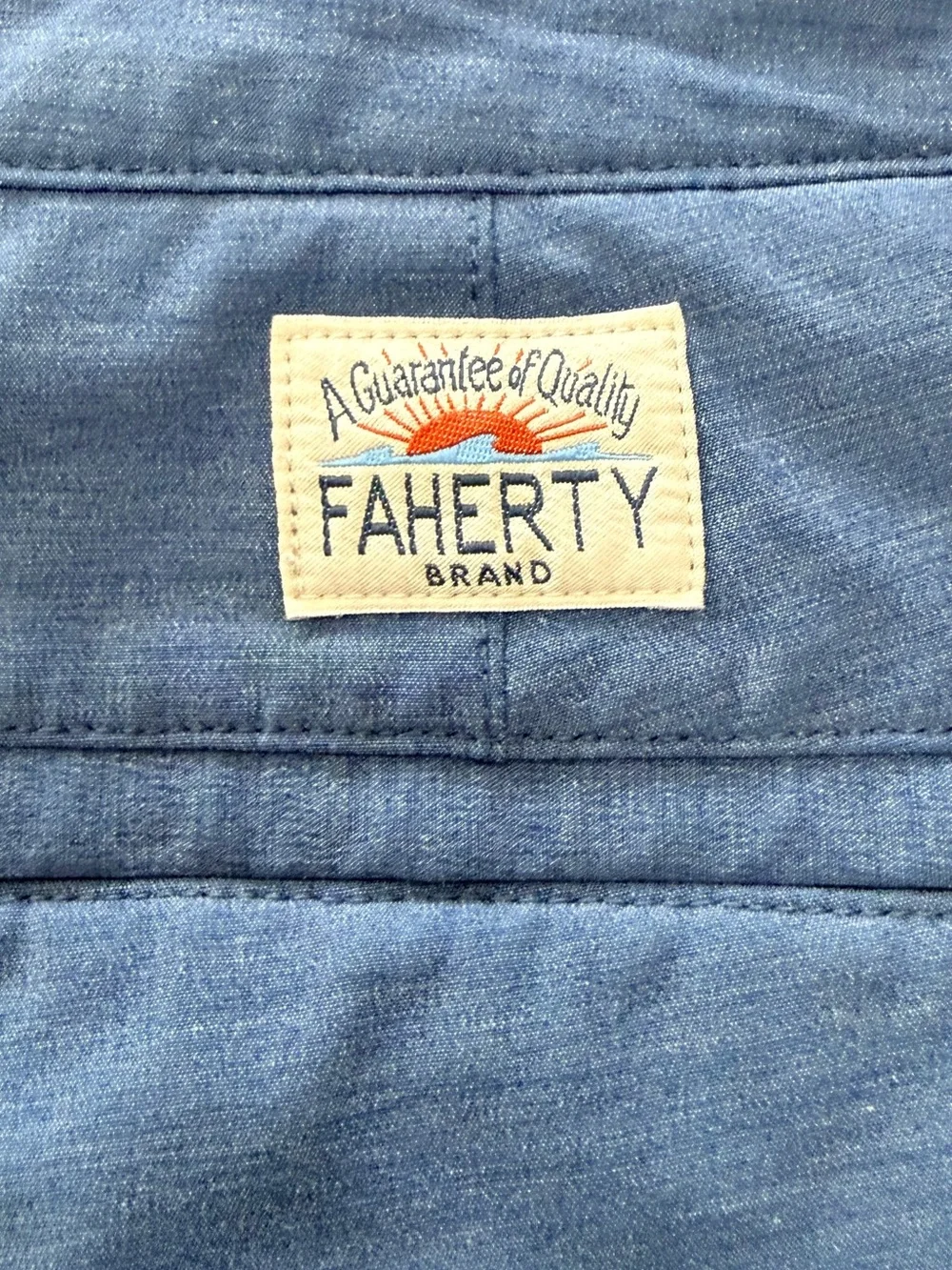 Faherty | All Day Belted Shorts | Heather Blue | Waist 36”